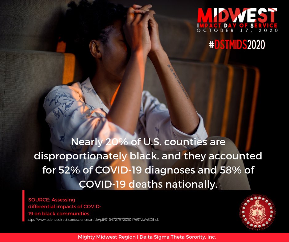 Join the women of Delta Sigma Theta Sorority, Inc. and share this post within your social networks to bring awareness to the devastating impact of COVID-19 in our communities. #DSTMIDS2020
#DSTMIDWESTREGION