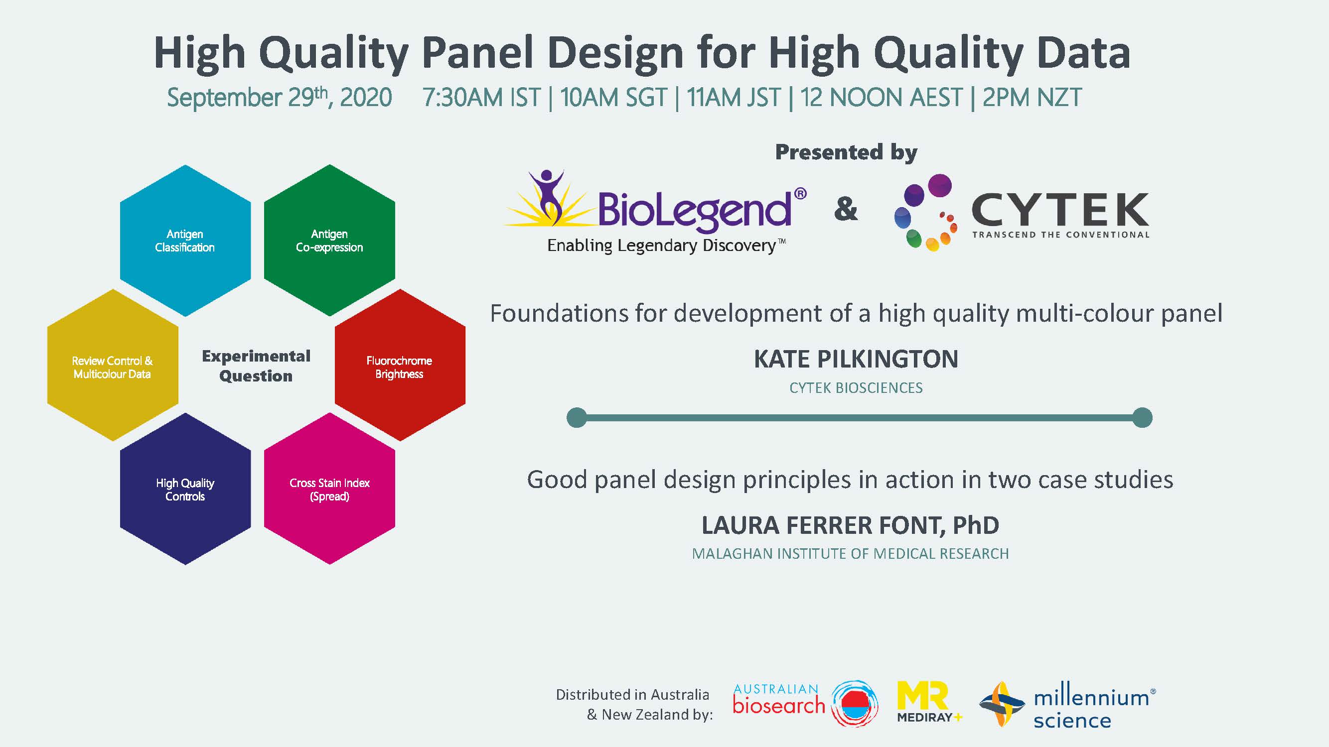 Cytek Biosciences on Twitter: "Join us for a free webinar: High Panel Design for High Quality Data. Speakers Kate Pilkington Bio) and Laura Ferrer Font, PhD (Malaghan Institute) will present