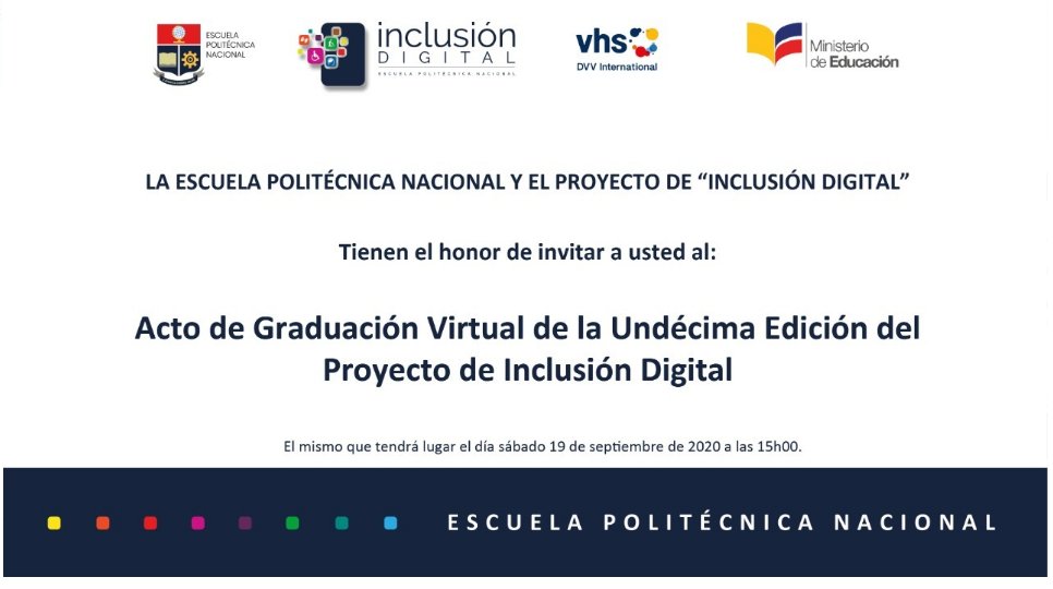 mayritasCT's tweet photo. Todos invitados para el programa de cierre del Proyecto de Inclusión Digital de la Escuela Politécnica Naciona  #EPNeducador #Quito Quito-Ecuador!!.  #inclusion  #EducacionPublica  #Educacion #Educacionvirtual  ayudando a la sociedad. Beneficiarios docentes MINEDU https://t.co/GReaR9v2Ko