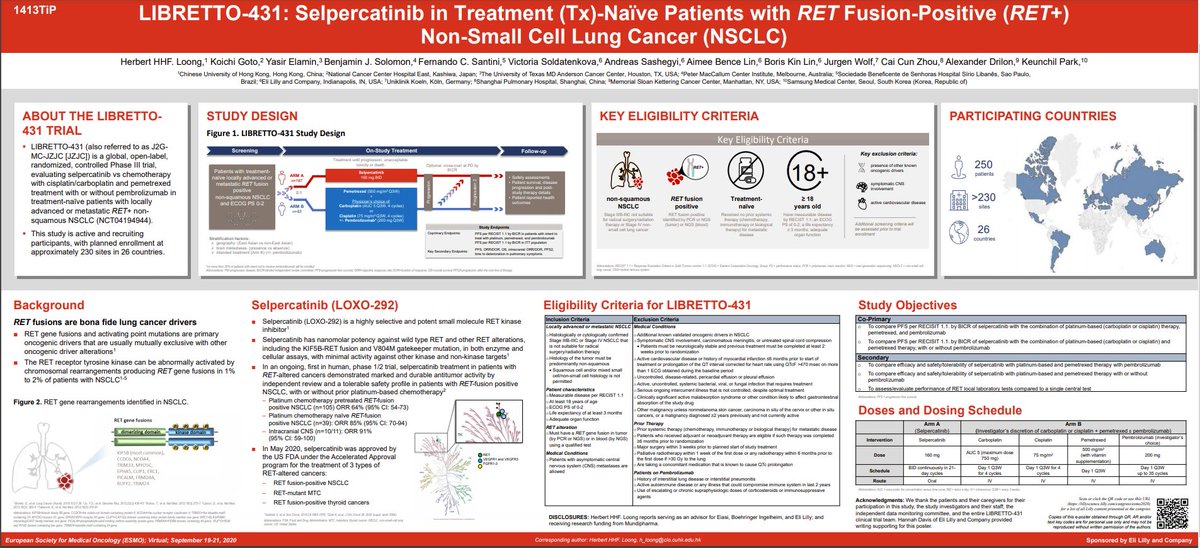 Herbert Loong, MBBS, FASCO (@herbloong) on Twitter photo Thanks for the opportunity to present #TiP, on behalf of my co-investigators of #LIBRETTO-431 at #ESMO20; Randomized phase III #Selpercatinib #LOXO292 in treatment-naive #RET +ve #NSCLC. <a href="/myESMO/">ESMO - Eur. Oncology</a> #LCSM #precisionmedicine <a href="/CUHKMedicine/">CUHK Medicine</a> #AudioLink available: lillyscience.lilly.com/download/3xAUM… Thanks for the opportunity to present #TiP, on behalf of my co-investigators of #LIBRETTO-431 at #ESMO20; Randomized phase III #Selpercatinib #LOXO292 in treatment-naive #RET +ve #NSCLC. <a href="/myESMO/">ESMO - Eur. Oncology</a> #LCSM #precisionmedicine <a href="/CUHKMedicine/">CUHK Medicine</a> #AudioLink available: lillyscience.lilly.com/download/3xAUM…