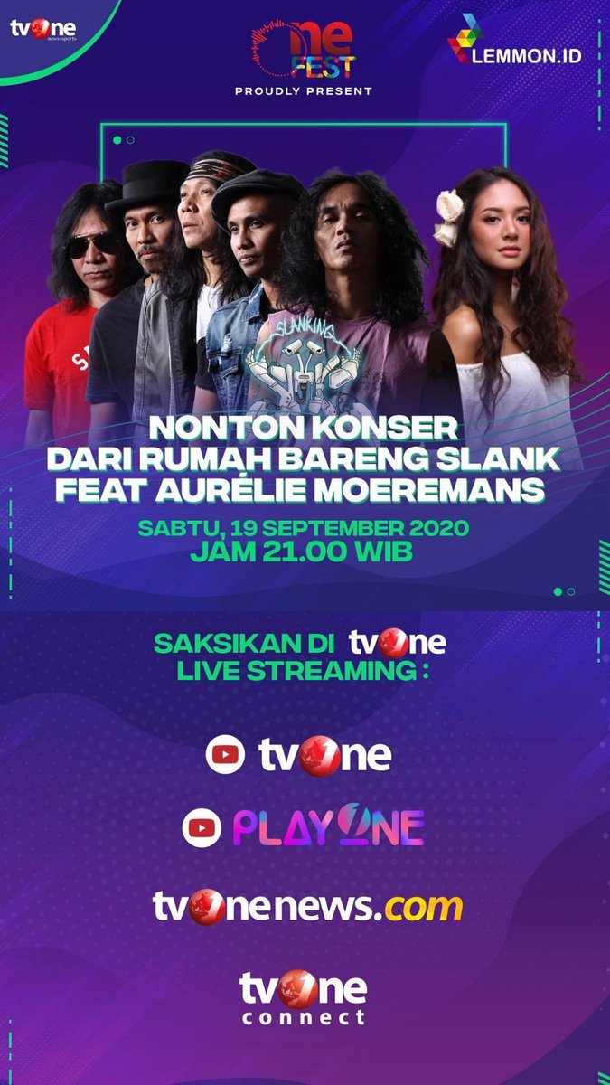 slankdotcom's tweet photo. Selanjutnya, Slank bakal lanjut tampil di One Fest tvOne mulai pukul 21.00 WIB https://t.co/UjFR3WWVK3
