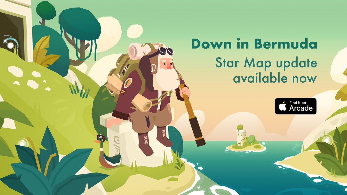 Down in Bermuda’s new Star Map update is here! 

Find the treasure maps to help guide Milton to all those pesky little stars scattered across the worlds, making it that little bit easier to help Milton escape Bermuda.

Play it now apple.co/bermuda
#applearcade <a href="/AppleArcade/">Apple Arcade</a>