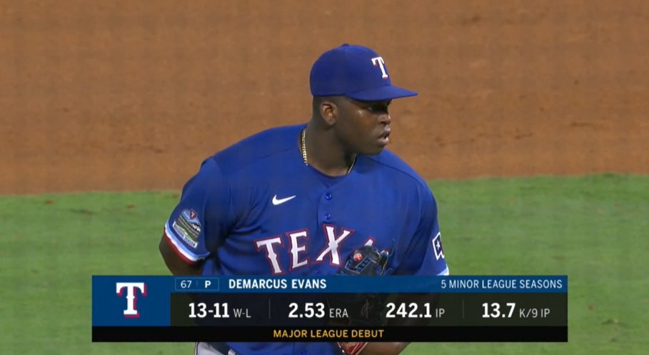 19,885th player in MLB history: Demarcus Evans- 25th round pick in '15 out of Petal HS in MS (same HS as Anthony Alford, who is his cousin)- '18/'19: 2nd-highest strikeout-rate (44.6%) among all MiLB relievers (behind only James Karinchak)- hellacious FB/CB combo