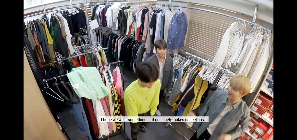 For anyone who's confused, they have one giant shared wardrobe that their stylists choose their outfits from. You can see it in this episode of JCC during Johnny's Fashion Evaluation. There's everything from shirts/pants to shoes in there.