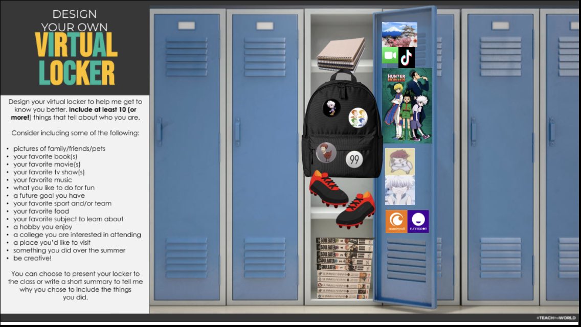 Plainedgefacs1's tweet photo. 6th grade FACS students did a great job on their virtual lockers. https://t.co/hvPy8kvPwB