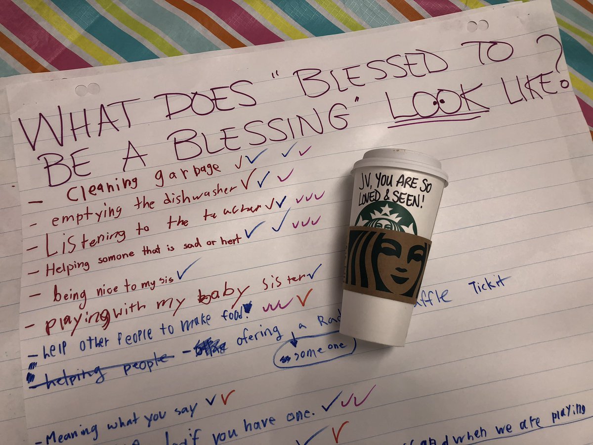 Wrestling with big ideas around our class storyline today.  I received this  blessing of a cup of coffee while on duty and almost bawled.  
#blessedtobeablessing
#itsthelittlethings