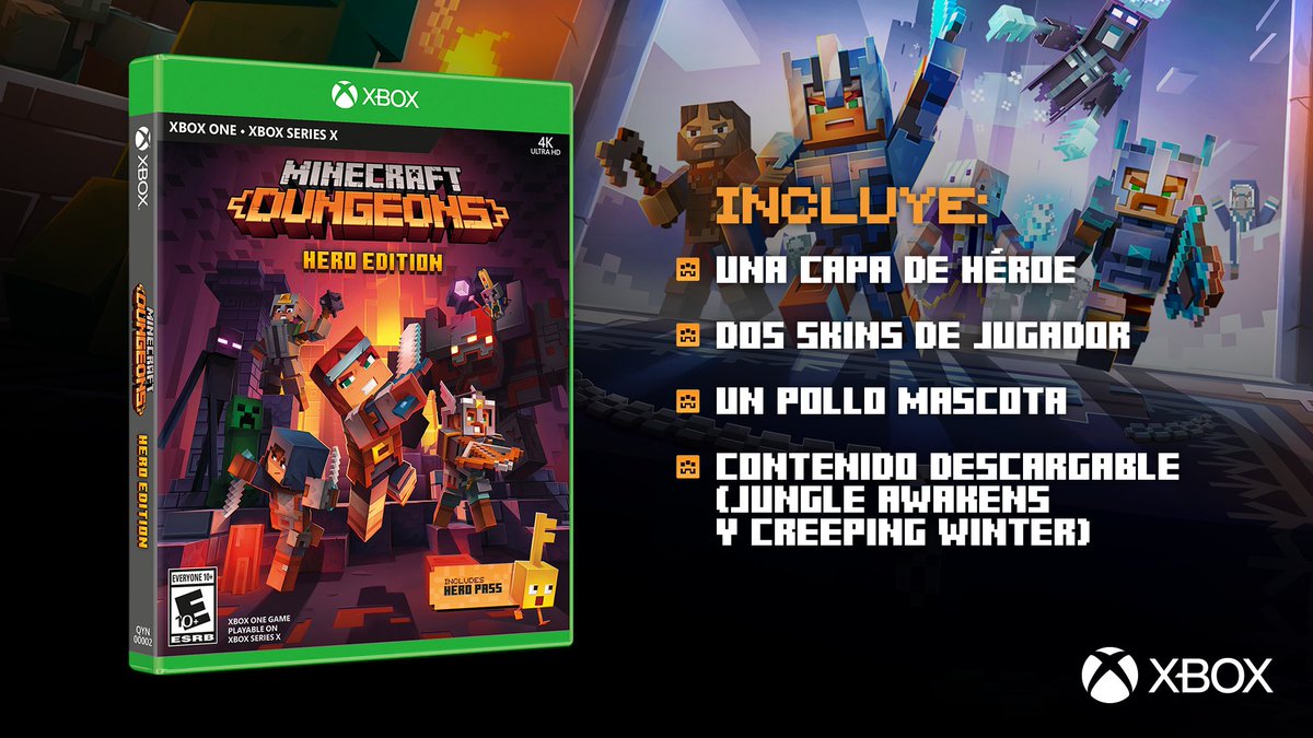 XBOXMexico's tweet photo. 🚨 ¡Anuncio importante! 🚨 
Ya está disponible la versión física de #MinecraftDungeons.

Búscala en tiendas: https://t.co/R87VOk8XUA https://t.co/HgCX7b20rH
