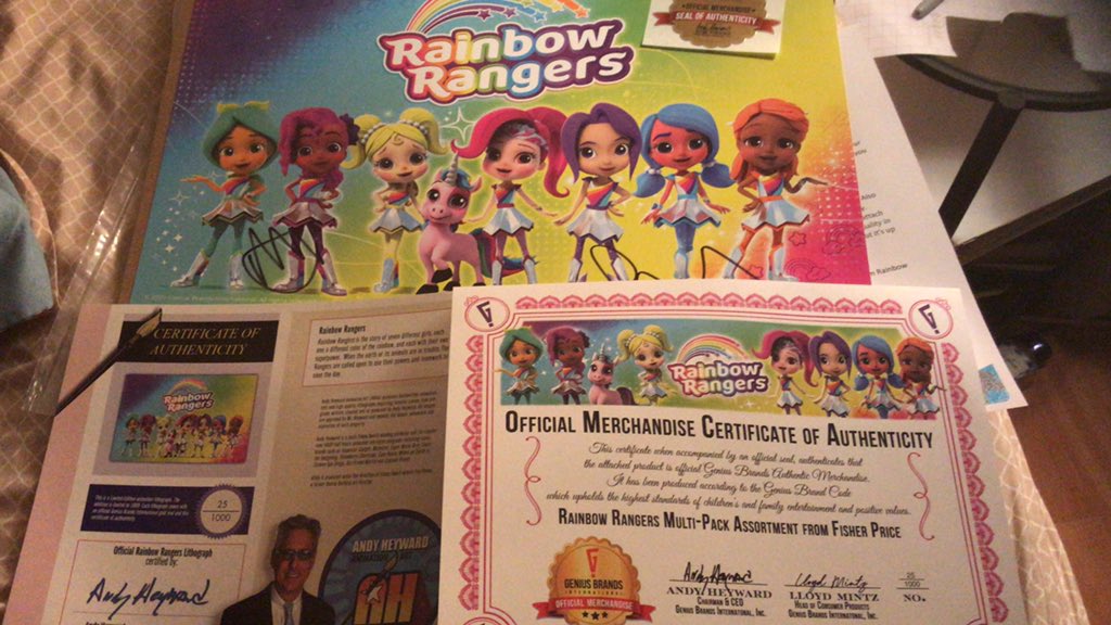 Got my rainbow rangers lithograph today!!  Go $GNUS
Thanks genius brands and <a href="/GadgetAndy1/">Andy Heyward</a>
