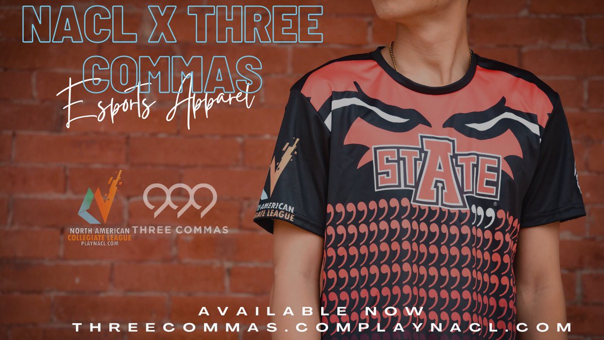 PLAYNACL's tweet photo. The @PLAYNACL #ThreeCommas brand Collegiate #Esports Collection is out now with #merch from your favorite teams and clubs. Check it out today at https://t.co/EZBjdlDMnq today to rep your favorite gaming org!
#PlayNACL #Madden #SharkTank #Jersey #sports #streetstyle https://t.co/FW7LWiDGbT
