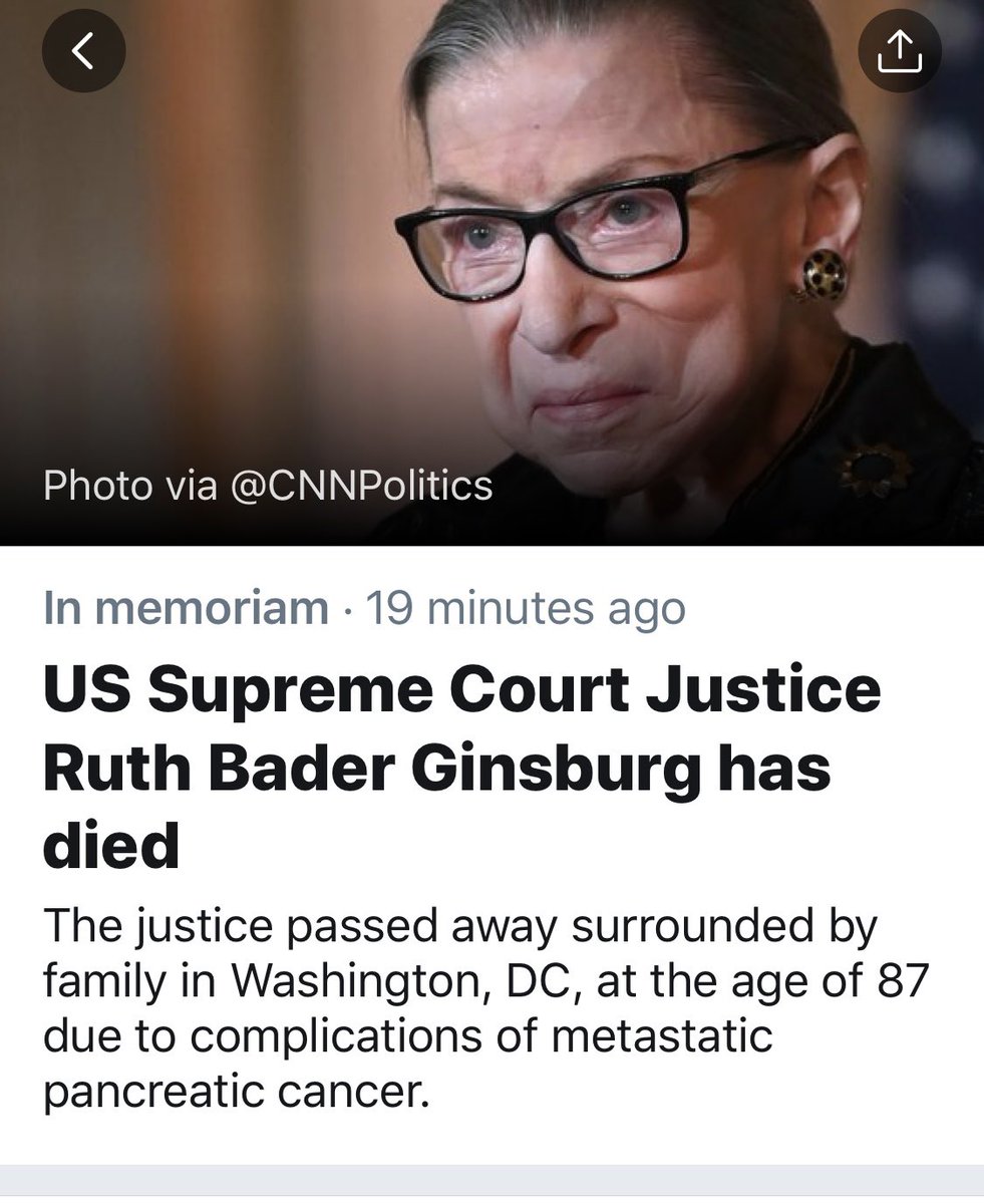 Regardless of your political ideology Judge Ginsburg’s career and story was impressive, her work ethic impeccable &amp; dedication unmatched. Rest In Peace Judge.