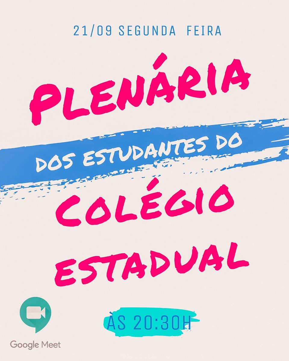 UnioChapa's tweet photo. O Grêmio Margarida Maria Alves convida os alunos do Colégio Estadual do ES para participar da Plenária que acontecerá no dia 21/09 (segunda feira) no horário de 20:30, pelo aplicativo meet.
Ponto de pauta: Prorrogação da atual gestão. https://t.co/zGnEOAx7jr