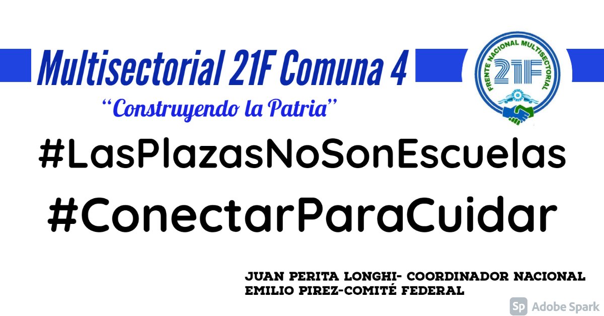 21fComuna's tweet photo. #LasPlazasNoSonEscuelas   
#ConectarParaCuidar
@21_nacional  @juanperita10 @emi_pirez @multixlaeduc https://t.co/SaEqcVO95a
