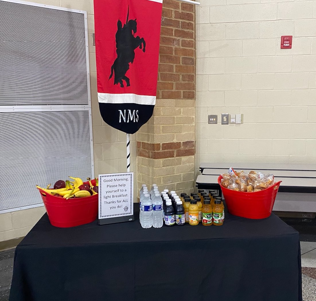 lfb1968's tweet photo. @nms_gwd50 @Gwd50Schools NMS teachers were greeted with a Friday morning treat! https://t.co/MRmzk3BgUN