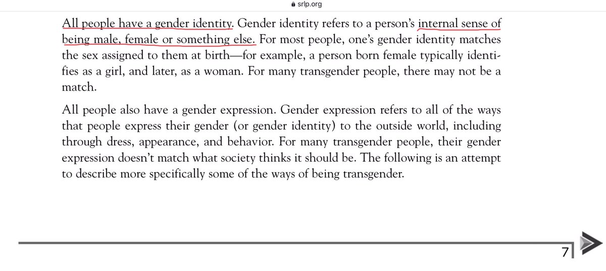 “All people have a gender identity,” they incorrectly assert, in trying to establish a definition, and say that it means a sense of being “male, female or something else.” At least they’re defining their terms.