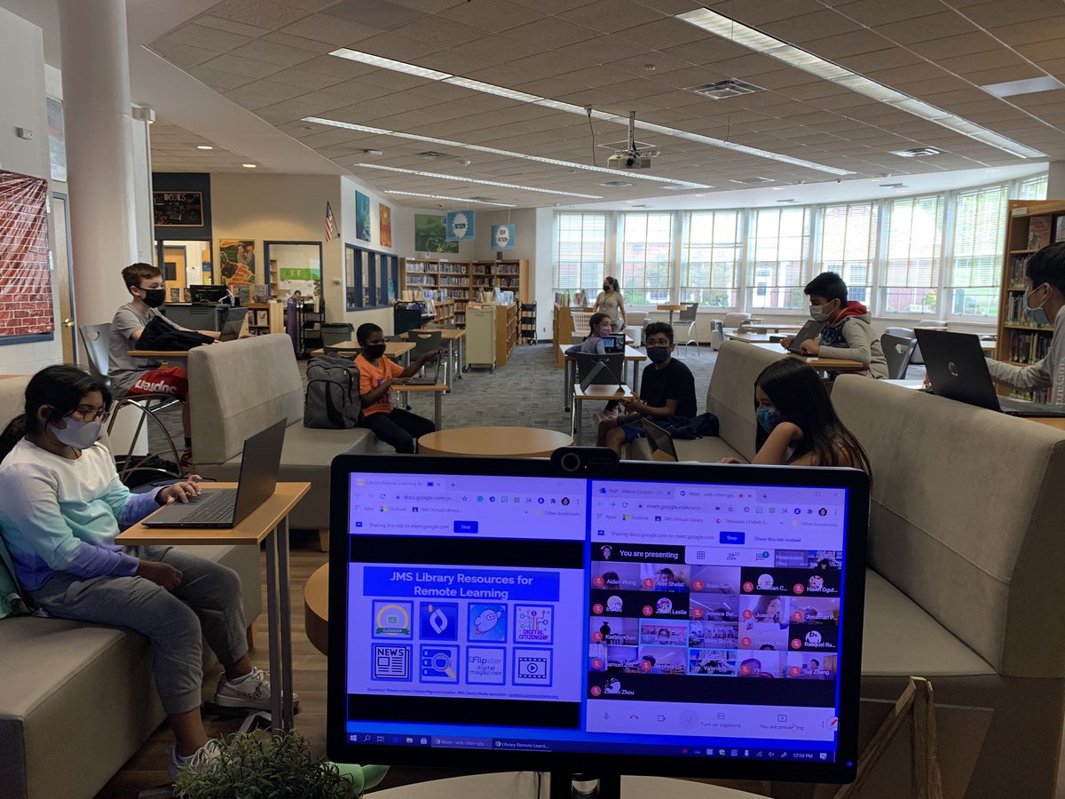 msmignone's tweet photo. My π view! These SS are connecting with our library apps to find their next great read! @JerichoMS @donald_gately @_ChadGleason @KathrynBehr @esundb #jmslibrary #jerichoms #jayhawkstrong https://t.co/uiq78xYg5i
