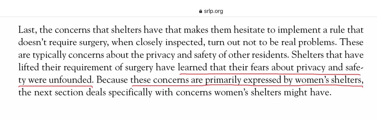 In explaining why they support self-identification of sex, the authors assert that concerns “primarily expressed by women’s shelters,” are “unfounded.”