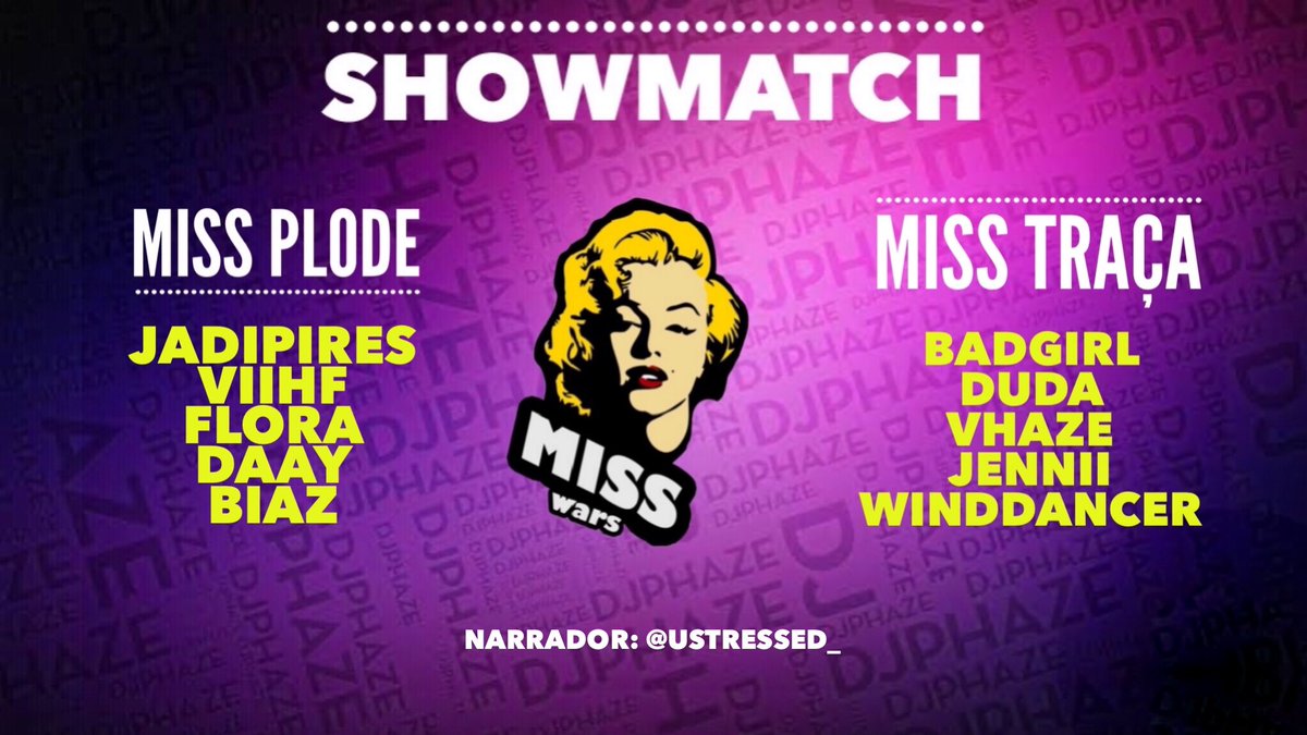 VOCÊS NÃO PODEM PERDER!

Nossas MiSS irão se juntar para jogar uma Showmatch entre si e estarão dando um SHOW no dia 21/09, segunda-feira às 20:30 com a narração do <a href="/uStressed_/">uStressed</a> !

MiSS PLODE vs MiSS TRAÇA
Quem leva a melhor? Não perca!

#GoMiss #MulheresArmadas