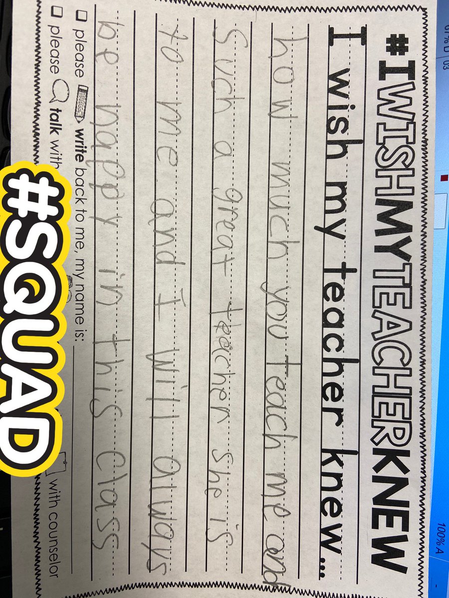 Nataliemaynard's tweet photo. Gosh, these babies are the best ❤️ Found this in our “I wish my teacher knew” bucket today. #Thirdgrade #SEL #happysurprises #maslowbeforebloom #sweetkids https://t.co/KaZ54Bvqx6