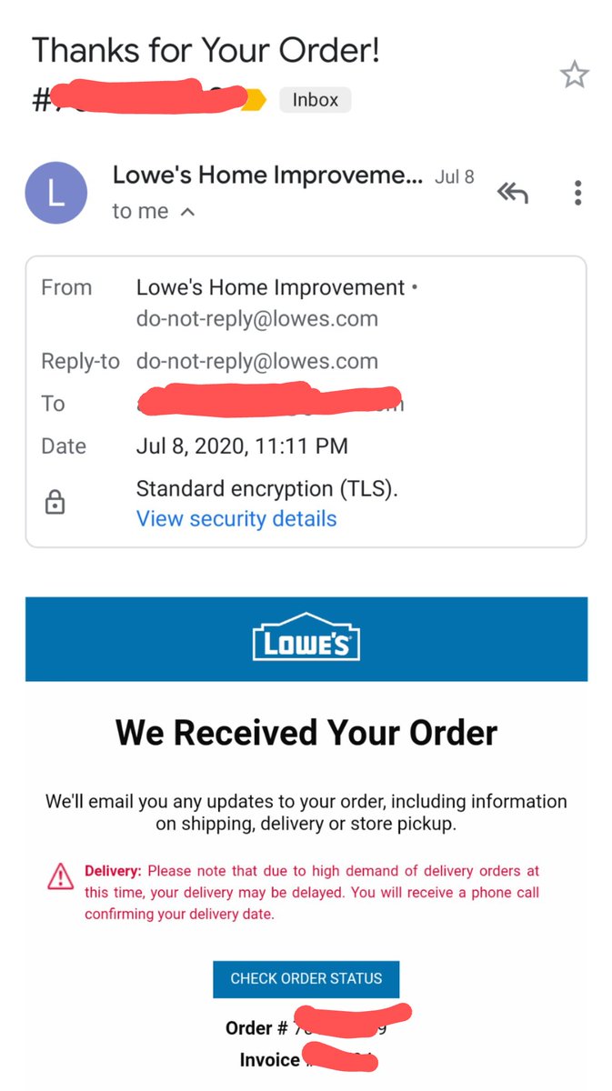 alpesh410's tweet photo. @Lowes How can the order be placed on 9th when confirmation email was received on 8th??? #timetravel :-) https://t.co/AefYGQGG41