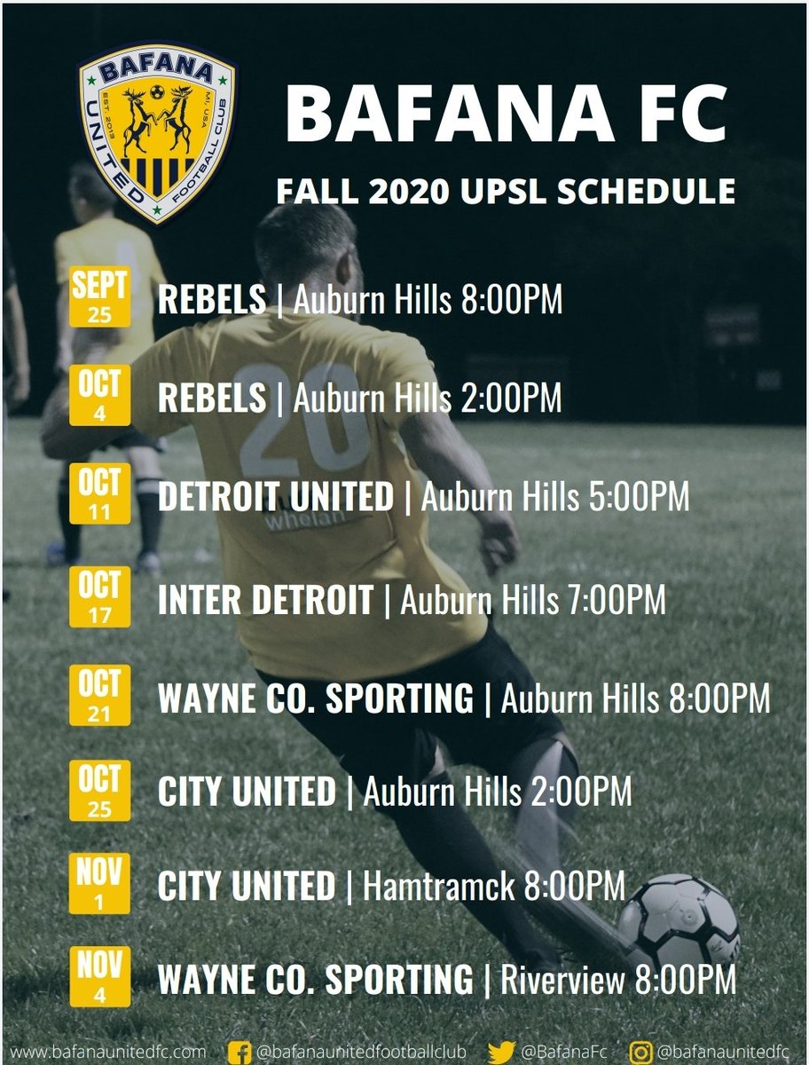 Check out Bafana United FCs UPSL schedule