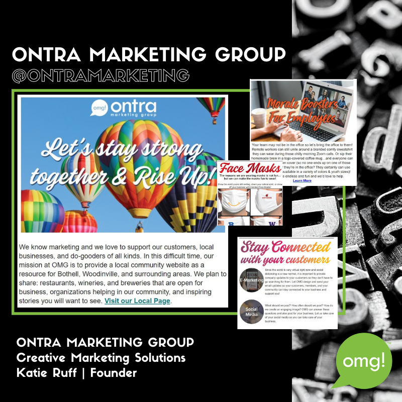 OntraMarketing's tweet photo. OMG is now offering a new #eNewsletter outreach program. We create, you provide content or we craft the language. Be consistent &amp; communicate w/customers.
#FindYourCreativeSolution #Branding #eMarketing #DigitalMarketing #BrandMarketing #WomenOwnedBusiness https://t.co/fOVW3z0wIj