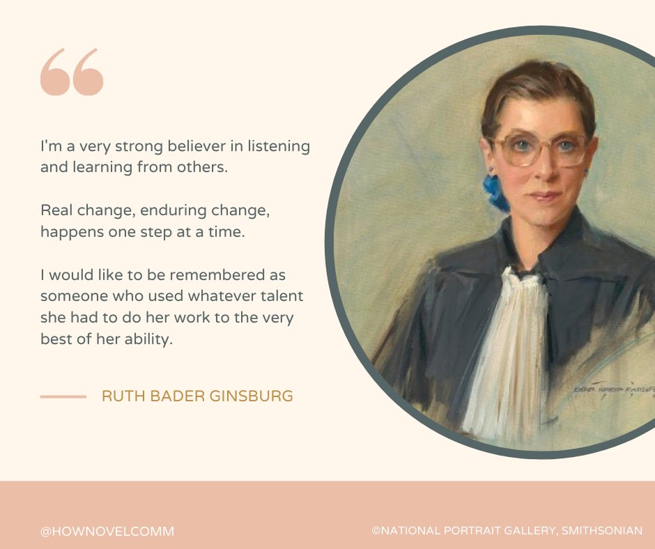 HowNovelComm's tweet photo. Rest In Peace, Ruth: a trailblazer who led her life through advocacy, grit, justice, intelligence, and empathy - all with a heart of gold. A fighter who will be missed. 💔 #RuthBaderGinsberg https://t.co/MwHDFLFvJg