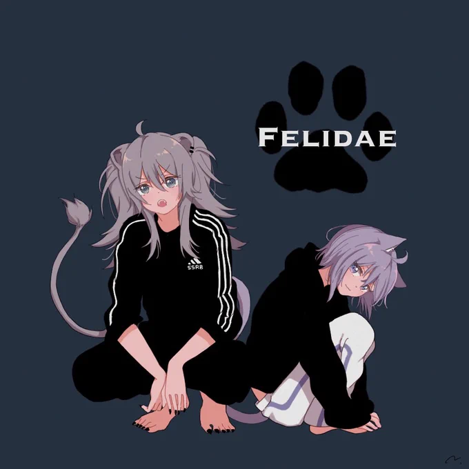 猫科×ジャージ #絵かゆ #ししらーと 