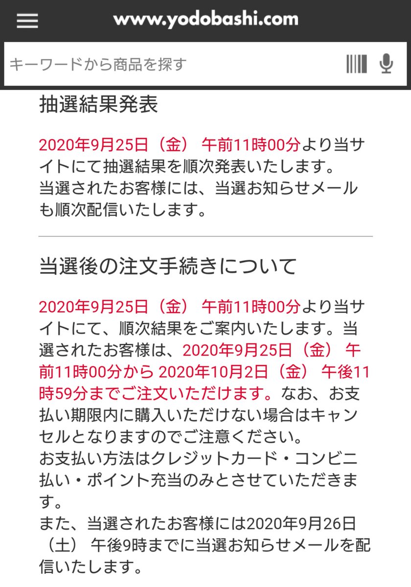 Switch 結果 カメラ ヨドバシ 抽選