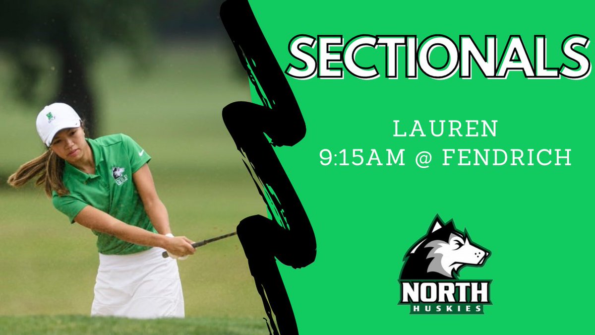 NorthGirlsGolf's tweet photo. Lauren is ready to play in her last sectional! She tees off at 9:15! 
#senior 🤍💚 https://t.co/tlNsvhoDBk