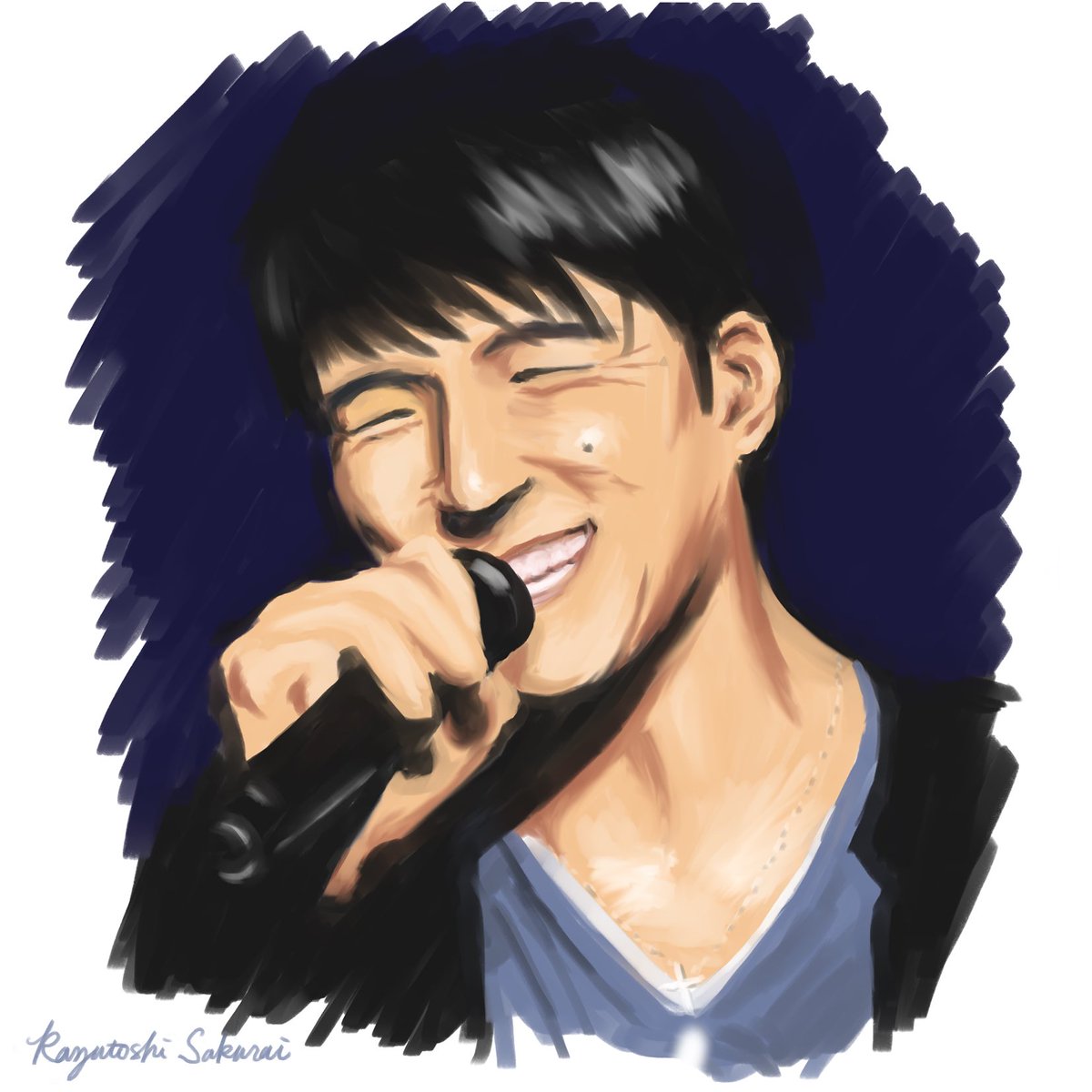 Yori Ka ミスチル桜井さんの歌ってる顔がすき イラスト 模写 Mr Children 桜井和寿