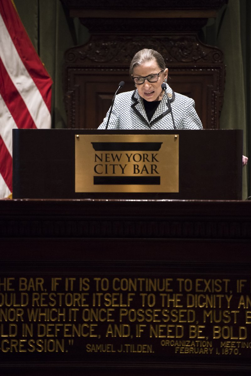 NYCBarAssn's tweet photo. The New York City Bar Association mourns the passing of Justice Ruth Bader Ginsburg, a paragon of the legal community and our longtime member. #RBG (1/3) https://t.co/v8Coptd18D