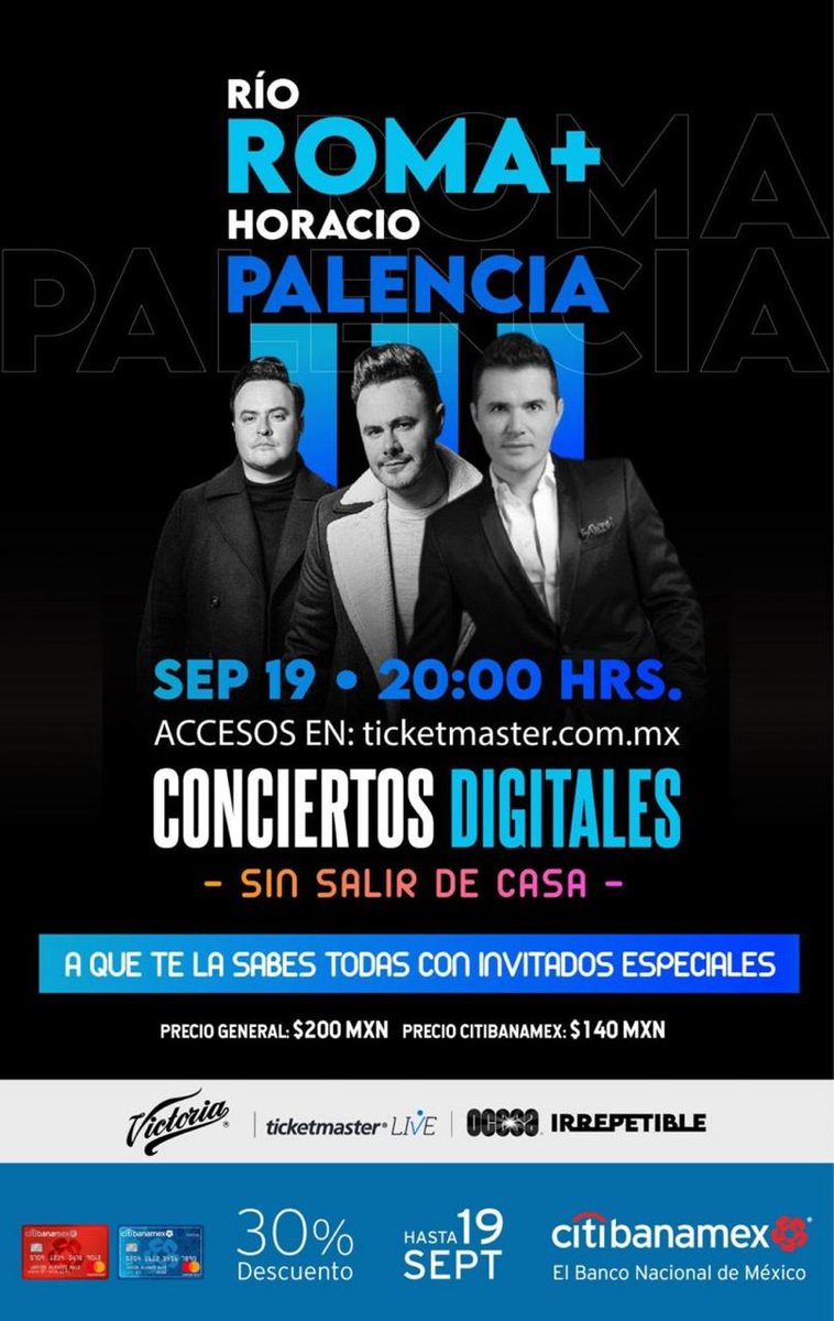 RioRomaclubaca's tweet photo. Mañana es el gran dia!!!! @RioRomamx en concierto no se lo pueden perder! Aun es tiempo de adquirir tu boleto para esta irrepetible noche!!! #Irrepetible #RioRoma #OirAmor #DeMartesAMartes  #TodoEsUnaIlusion https://t.co/6PFMzgV7HF