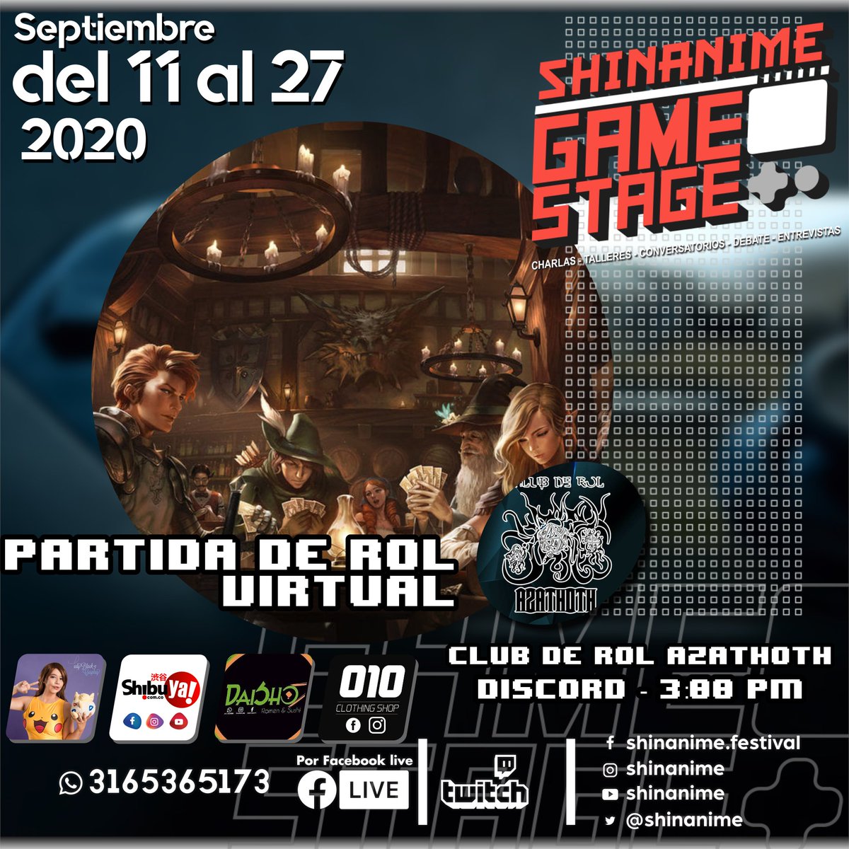 shinanimefest's tweet photo. Hola comunidad, compartimos nuestro cronograma del #ShinAnime #GameStage para el 19 de septiembre.

#videogames #games #gamer #Fgaming #playinggames #online #photooftheday #onlinegaming #videogameaddict #gamerguy #gamergirl #gamin #video #game #igaddict #winning #play #Playing https://t.co/H9ce1a0Jld