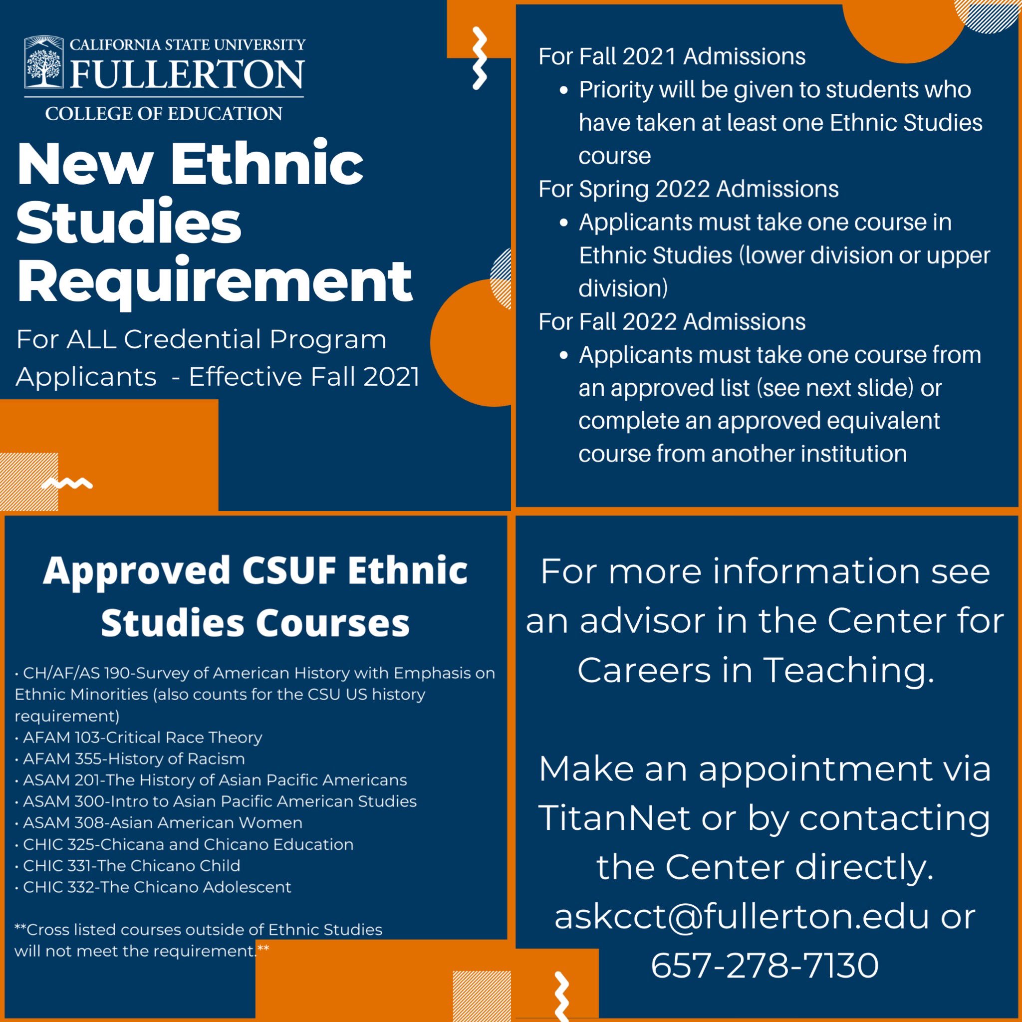 Cal State Fullerton Fall 2022 Schedule Dr. Lisa Kirtman On Twitter: "All Future Teachers @Calstate @Csuf @Csufcoe.  Check Out The New Requirement For The Teacher Credential Programs. Please  Read To Learn More. #Ethnicstudies #Jeie #Teacherschangetheworld  #Titanfutureteachers Https://T.co ...