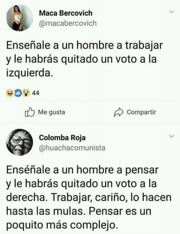 hugoguionista's tweet photo. Recordando a la gran @huachacomunista y uno de sus in-su-pe-ra-bles tuit!! 💜 https://t.co/E9BkQiNfmF