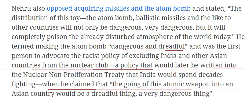 6/nBARC: Pandit Nehru Hated Atomic Energy that’s why he was champion of Non Prolif Treaty.He hated Profits, due to his love for Socialism.Ribbon cutting by XYZ doesn’t mean , founded by XYZREAD SLOWLY: