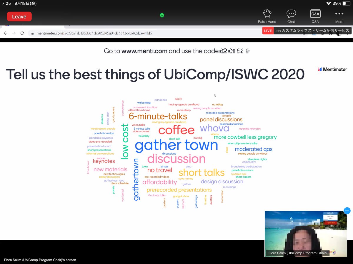 Yasuyuki Sumi 角 康之 On Twitter オンライン会議としてはよくできていたけど 個人的には 結局 時差の 壁を超えることができなかった リアルタイムでは 自分の発表があったポスター発表と 招待講演 パネル討論くらいしか参加できなかった とは言え 記録