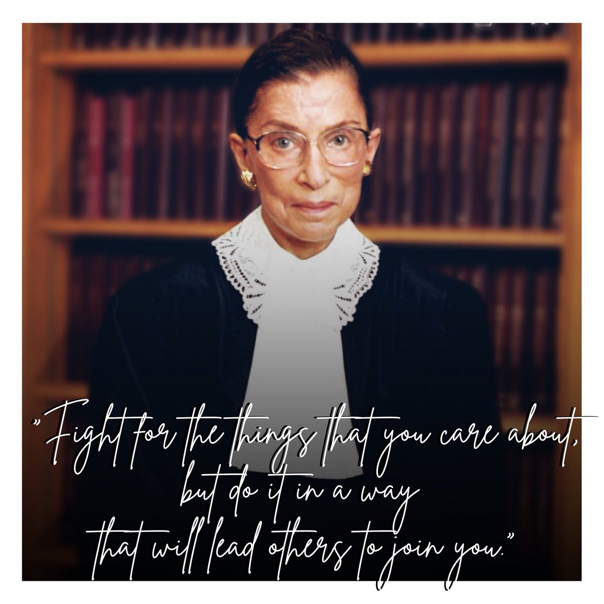 Thank you Ruth 🤍 A true leader who lived a life full of integrity, passion and dedication. Your fight for social justice and the ideals you lived by and fought for, will continue to inspire me to do better, be better and fight for the betterment of others. #ruthbaderginsburg