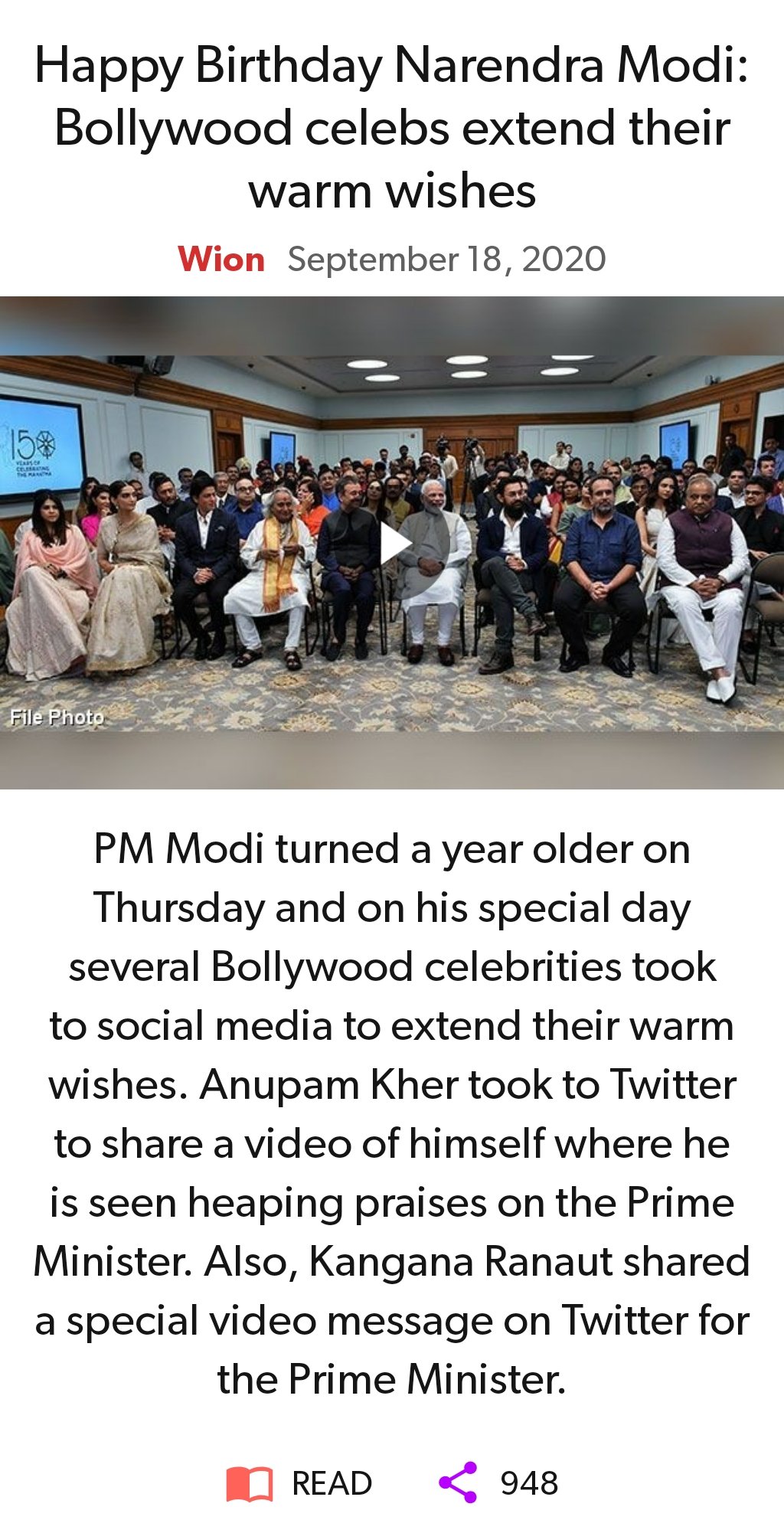 Happy Birthday Narendra Modi: Bollywood celebs extend their warm wishes


via NaMo App 