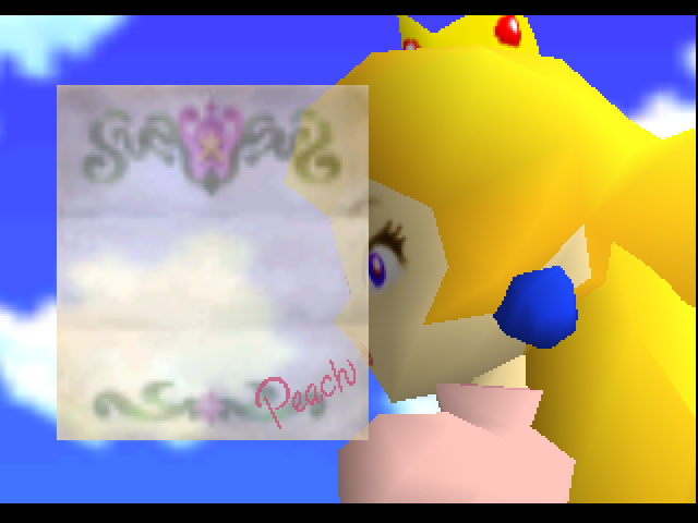 So there problem now is that I need a clean picture of the background to use as a base.The one I'm using in the generator now is from the N64, so it's lower res... at least in the textures & pixels of Peach and the word "Peach"