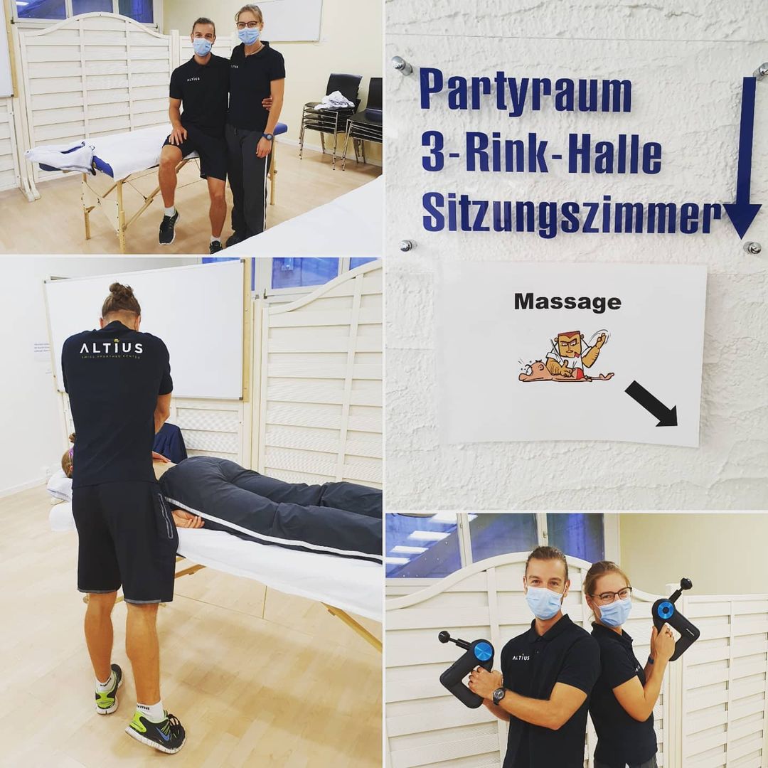 WMBCurling's tweet image. Relaxing time between the games 💆‍♀️💤 Elia &amp;amp; Corina are giving a free massage to the players 🙏 A huge thank you to Altius Swiss Sportmed Center !!
#massage #relax #betweengames #curlerslife #soremuscles