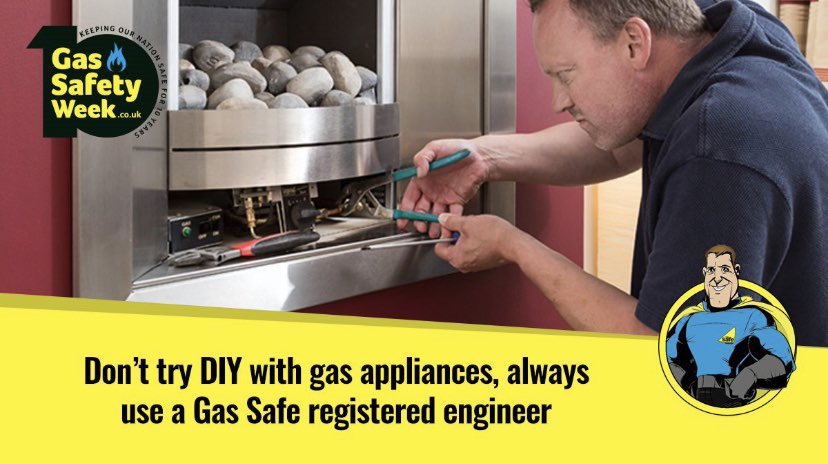 BolnoreHeating's tweet image. When doing DIY, it’s tempting to extend your skill set – but don’t ever attempt gas work. Always leave it to a registered, qualified engineer. Find out more at GasSafeRegister.co.uk. #GSW20 #GasSafetyWeek