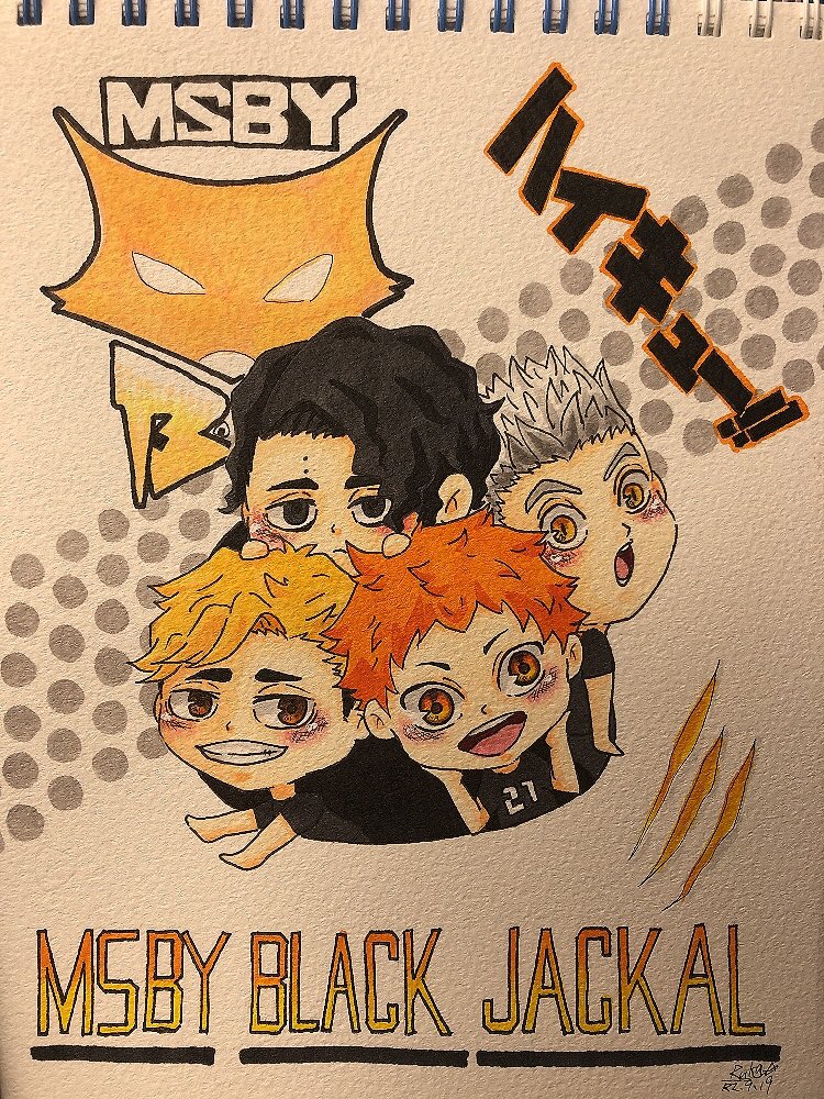 ハイキュー！ムスビィブラックジャッカル描いてみました🙌 #ハイキュー