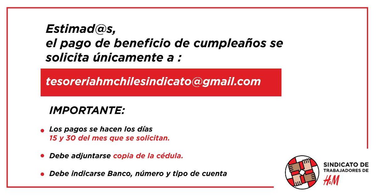 Sindicato H&M Chile (@sindicatohym) on Twitter photo 