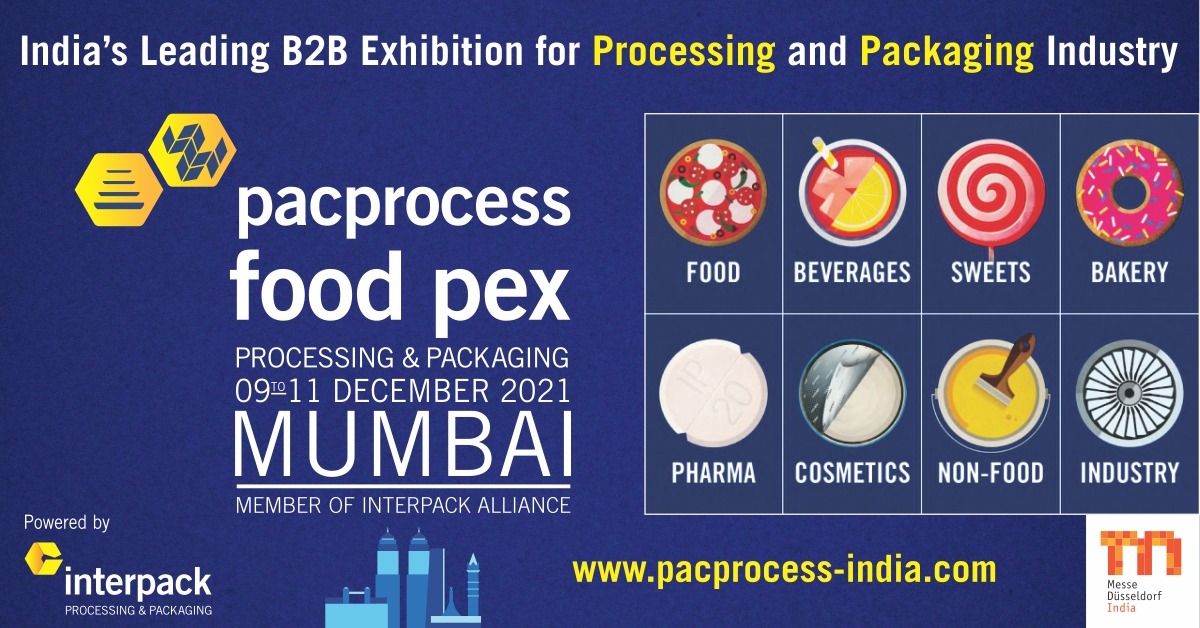 Mark your calendar and plan your participation at India's leading B2B Exhibition for Processing &amp; Packaging from 09 to 11 December 2021 powered by @interpack2021 and Organized by <a href="/MDI_IND/">Messe Düsseldorf India</a> For more information visit lnkd.in/g3qQivh 
#pacprocess #interpack #packaging