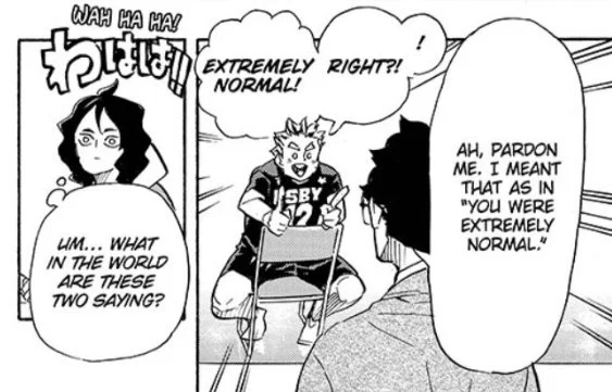 oh how I love it when furudate shows us that akaashi is just as weird as bokuto, that even tho their personalities are different they're still incredibly compatible 
