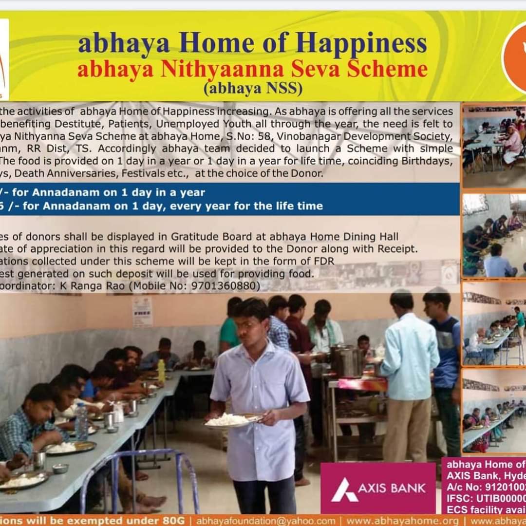 abhayaheart's tweet photo. While the World Celebrated 70th Birthday of Indian PM Narendra Modi, an abhaya SoulDear donated Rs.10,116/- towards abhaya Nithyanna Seva Scheme with a request to feed the inmates on every Sept 17th for life time #modibirthday #annadanam #lifetimeservice https://t.co/KxIs8pOk8E