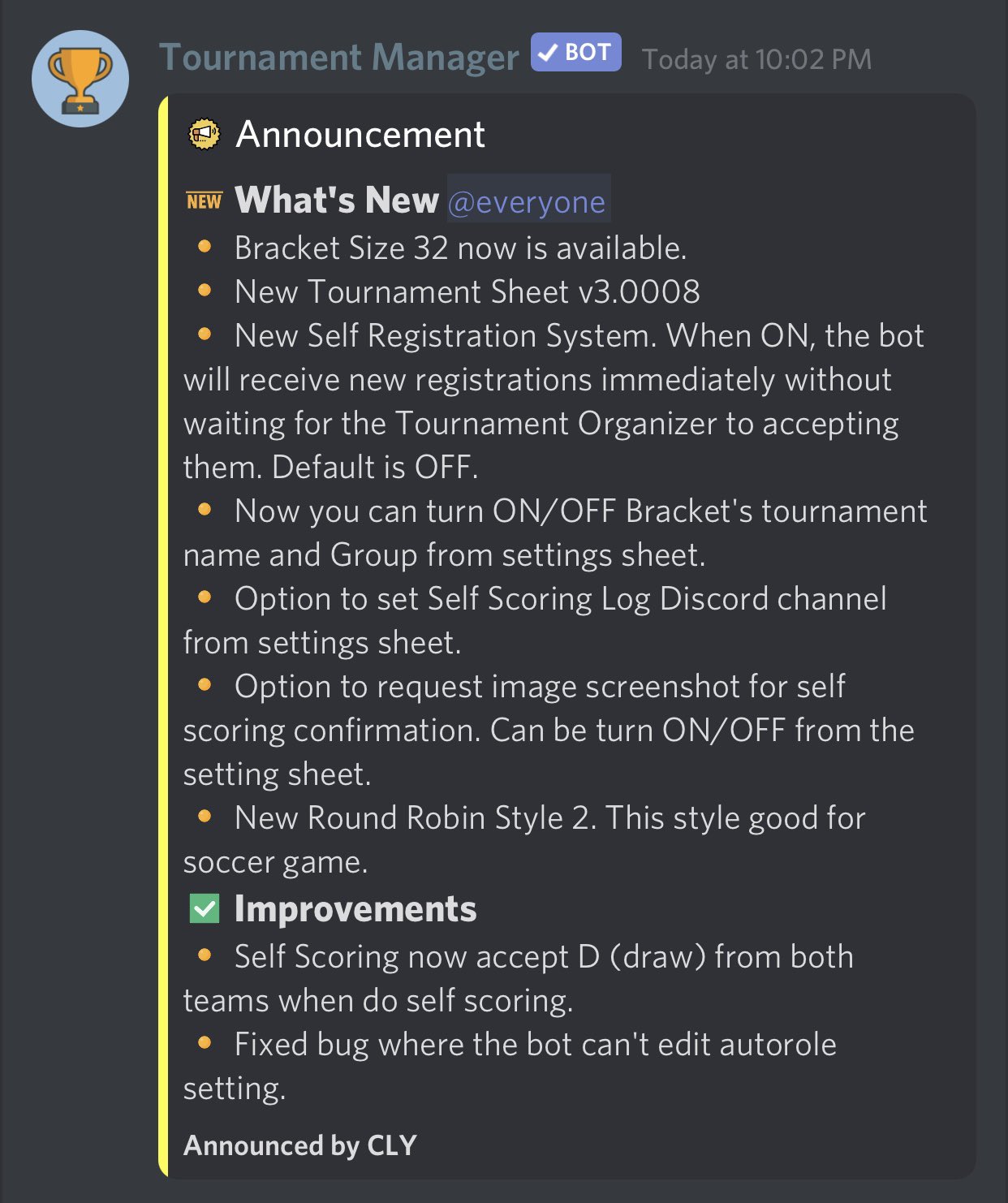 Tournament Manager on X: New update #discordbot #bot #discord #tournament   / X