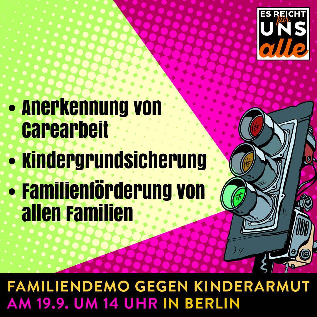 🔥Get ready, #Berlin! Wir sehen uns um 14 Uhr am #Neptunbrunnen zur 3. Demo gegen #Kinderarmut!

#esreichtfuerunsalle
#StopptKinderarmut