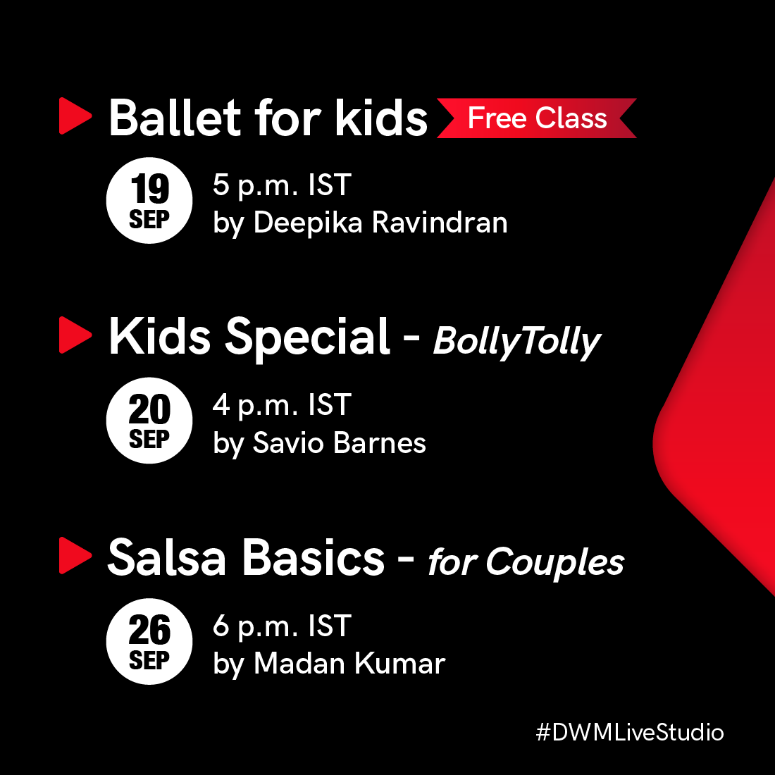 dancewithMD's tweet photo. Shake a leg with expert choreographers at the #DWMLiveStudio 👯 Which class are you excited to attend? Let us know in the comments below. Hurry & sign up now, only limited seats available - https://t.co/1rWFafedqH https://t.co/R7JPd31ZLi